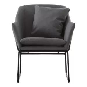 Image of Scandi Inspired Armchair with Minimalist Frame in Grey
