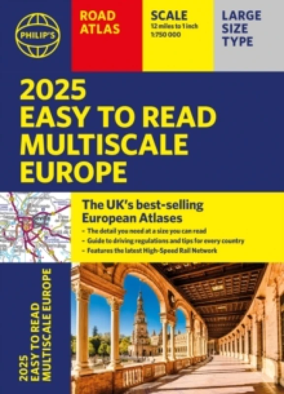 Image of 2025 Philip's Easy to Read Multiscale Road Atlas of Europe : (A4 paperback with flaps) Paperback / softback