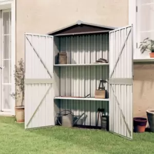 Image of Vidaxl - Garden Shed Brown 107.5x46x183cm Galvanised Steel - Brown