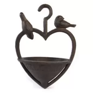 Image of Iron Bird Bath & Feeder Love Heart M&W - Bronze
