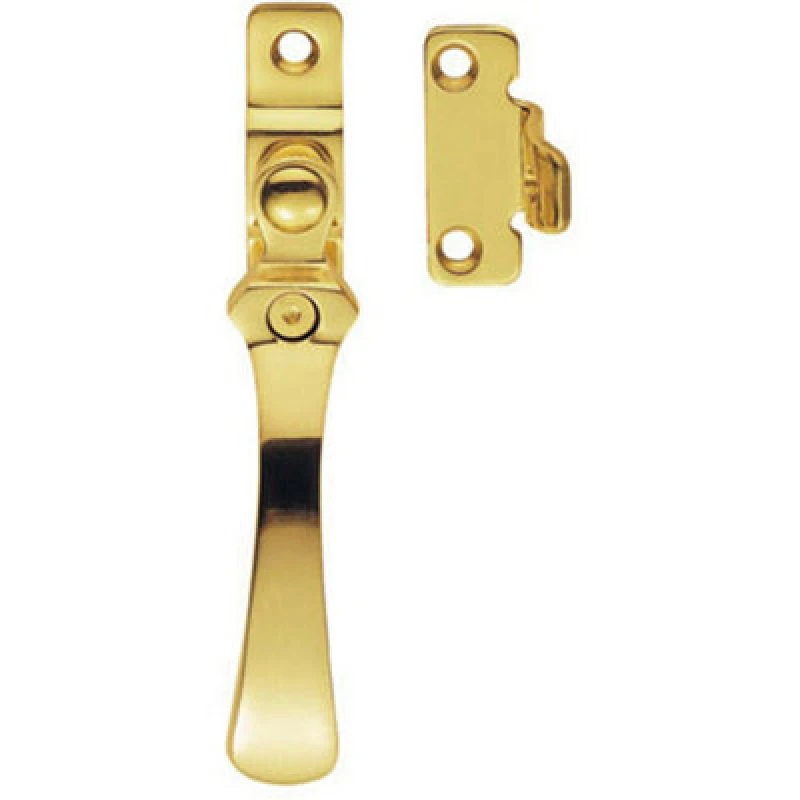 Image of Loops Lockable Victorian Casement Window Fastener 57 x 13mm Polished Brass Metallics unisex