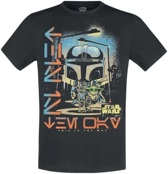 Image of Funko Star Wars - The Mandalorian - Mando & Child T-Shirt multicolour