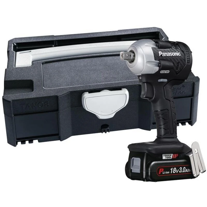 Image of Panasonic Panasonic EY75A8PN2G 1/2in Impact Wrench & Systainer Case 18V 2 x 3.0Ah Li-ion in Silver Silver One Size Unisex 5025232886449
