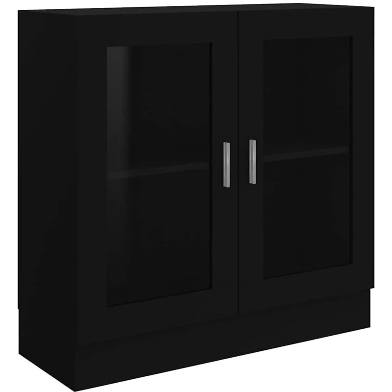 Image of VIDAXL Vitrine Cabinet Black 82.5x30.5x80cm Engineered Wood Vidaxl 8720286134245