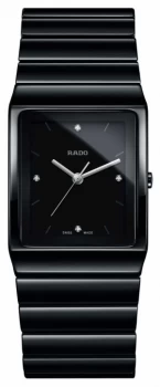 Image of RADO Ceramica Diamonds Square Dial Ceramic Bracelet Watch