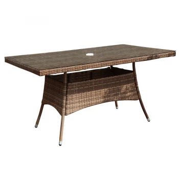 Image of Charles Bentley Rectangular Verona Rattan Dining Table - Brown