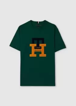Image of Tommy Hilfiger Mens Icon Blackwatch Monogram T-Shirt In Prep Green