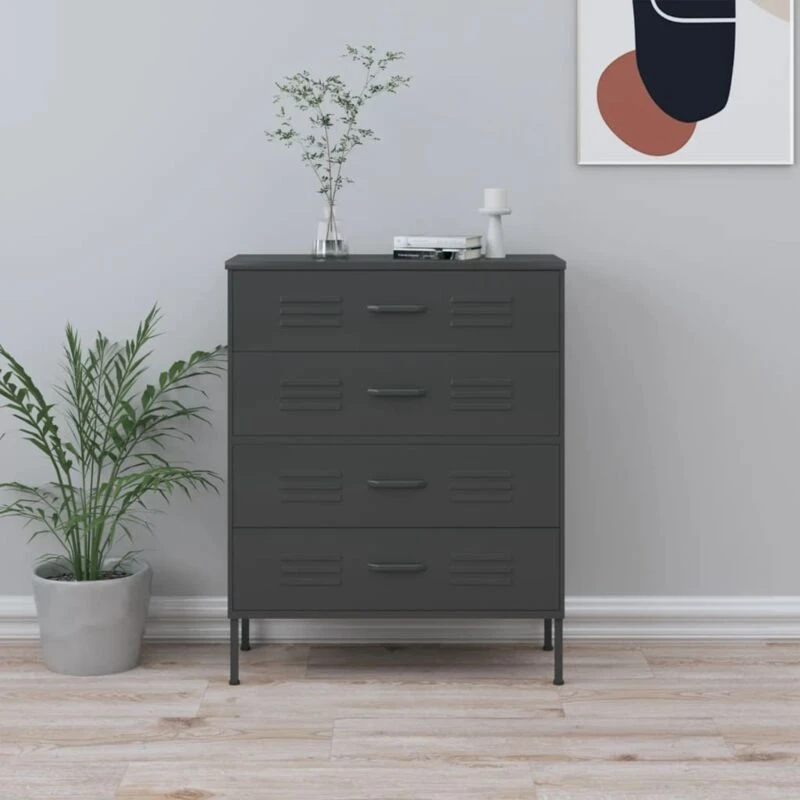 Image of VIDAXL Chest of Drawers Anthracite 80x35x101.5cm Steel Vidaxl 8720286565162