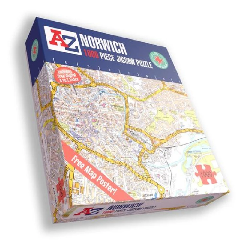 Image of A to Z A to Z Map of Norwich 1000 Piece Jigsaw Puzzle
