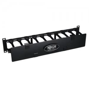 Image of Tripp Lite SmartRack 2U High Capacity Horizontal Cable Manager - Finger duct with dual-hinge cover