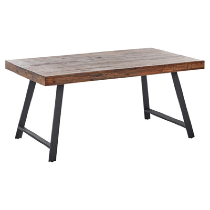 Image of Beliani Dining Table Warton Dark Brown 160 Cm 90 Cm Pine Wood