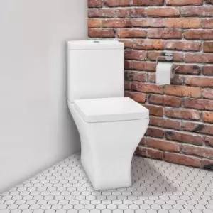 Image of Close Coupled Corner Cloakroom Rimless Toilet with Soft Close Seat - Austin