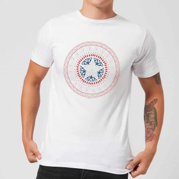 Image of Marvel Captain America Oriental Shield Mens T-Shirt - White - XS
