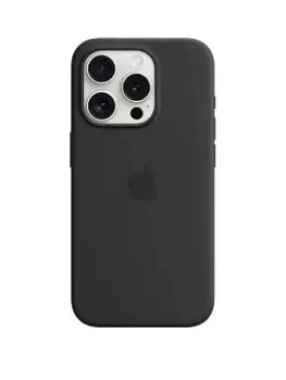 Image of Apple iPhone 15 Pro Black Silicone Case With Magsafe