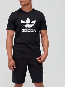 Image of adidas Originals California Trefoil T-Shirt - Black/White Size M Men