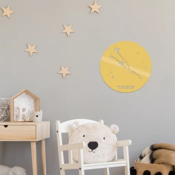 Image of Taurus Horoscope - Gold Gold Decorative Metal Wall Accessory