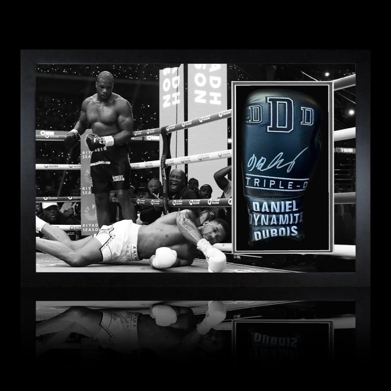 Image of The Fan Cave Daniel Dubois Signed Black Glove Iconic Frame Black unisex 690mm x 48