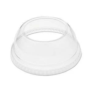 Image of Solo Domed Lid with Wide Hole Clear Pack 100 DLW662