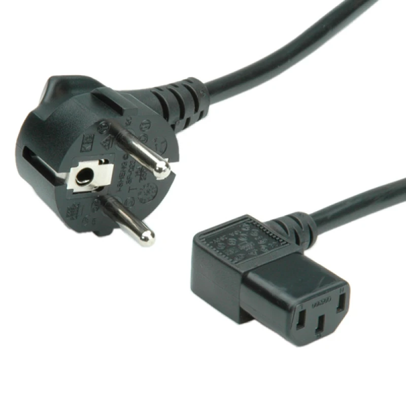 Image of ROLINE Power Cable. angled IEC Connector 1.8 m