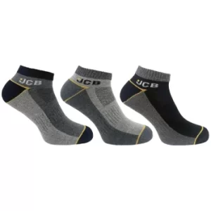 Image of JCB 3 Pack Work Trainer Socks Short Sock with Arch Support Ventilated Size 6-8.5