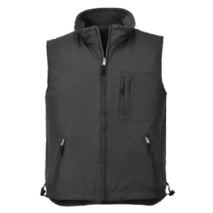Image of Portwest Mens Fleece Lined Reversible Bodywarmer Black L