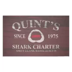 Image of Jaws Quints Shark Charter Woven Rug - Small