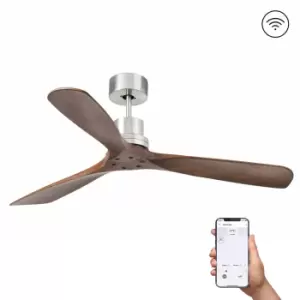 Image of Lantau Large Matt Nickel Ceiling Fan DC Smart, 6 Speed