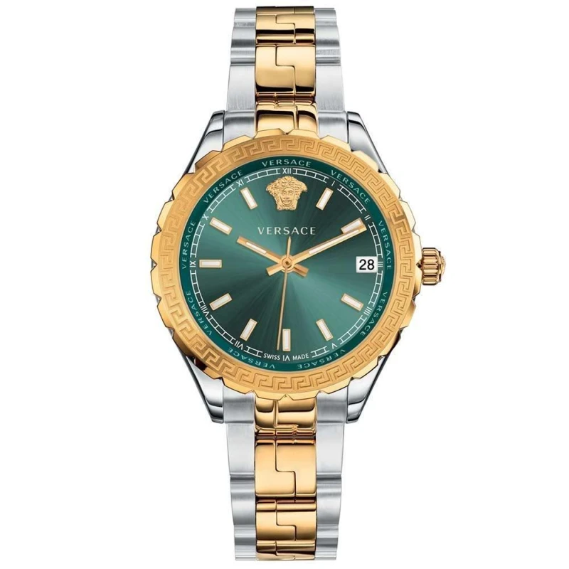 Image of Versace V12050015 Ladies Hellenyium Two-Tone Green Watch