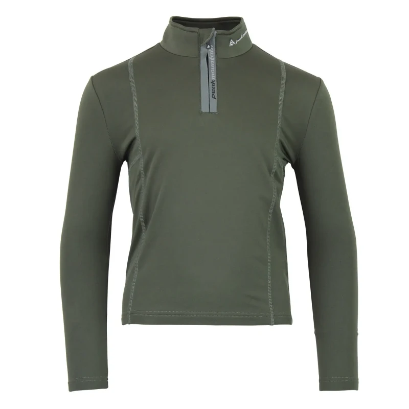 Image of Kids' base layer T-Shirt with zip Peak Mountain Ecanevi Vert Male 6 ans