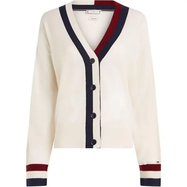Image of Tommy Hilfiger Gs Wool Cashmere Cardigan - Cream 14