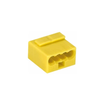 Image of Wago - 243-504 MICRO PUSH WIRE 4 Conductor 6A Splice Connector Yellow
