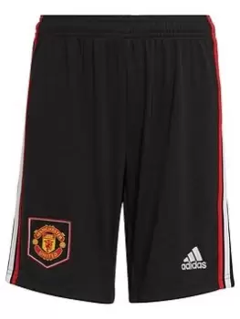 Image of Adidas Junior Manchester United Away 22/23 Shorts, Black, Size 7-8 Years