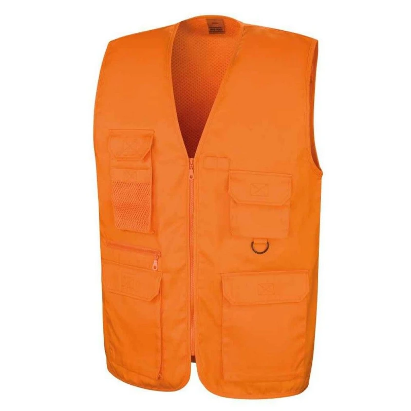 Image of Result Result Men Safari Waistcoat in Orange Size: Small Orange S Male 5063470673339