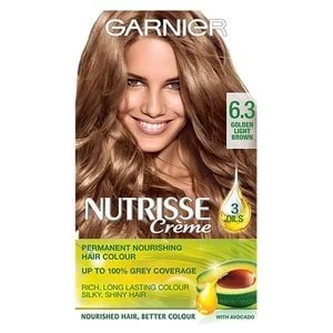 Image of Garnier Nutrisse 6.3 Golden Light Brown Permanent Hair Dye Brunette