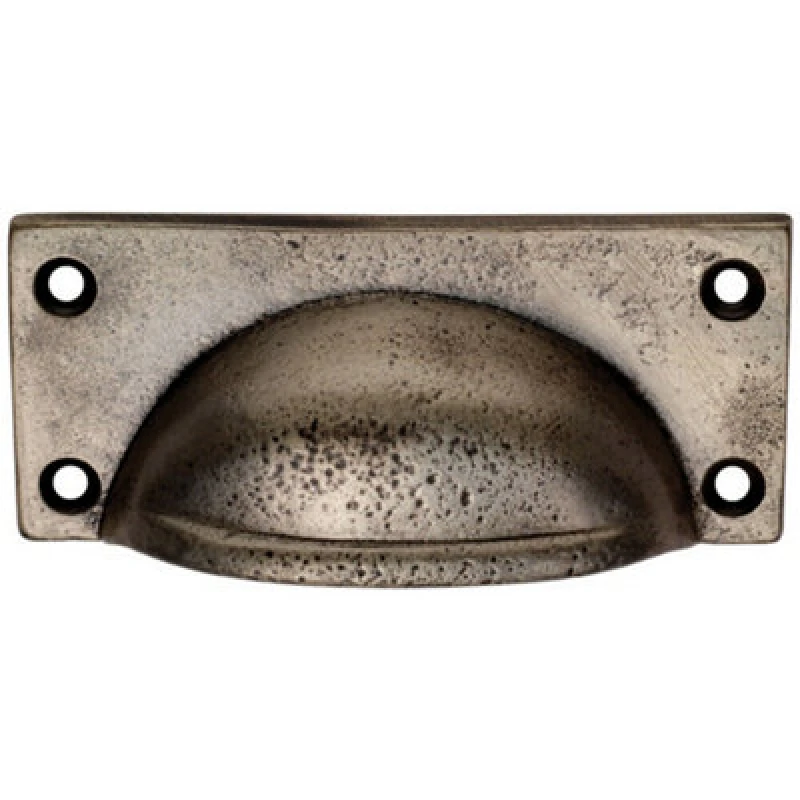 Image of Loops Square Plate Cabinet Cup Handle 90 x 40.5mm 77 x 28mm Fixings Pewter Multi unisex