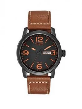 Image of Citizen Eco-Drive Black And Gold Detail Diamond Set Date Dial Two Tone Stainless Steel Bracelet Mens Watch