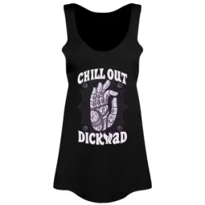 Image of Grindstore Womens/Ladies Chill Out Dickwad Vest Top (L) (Black)