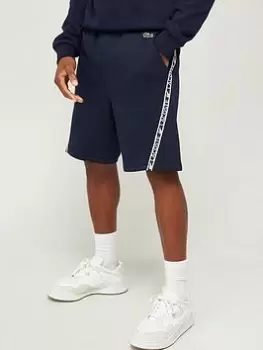 Image of Lacoste Taping Jersey Shorts - Navy, Size L, Men