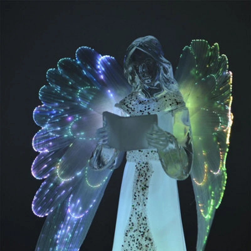 Image of Shatchi 21Cm Novelty LED Fibre Optic Light Up Angel Figure Colour Changing Wings Christmas Xmas Home Table Decoration Gifts Presen