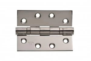 Image of Wickes Grade 11 Ball Bearing Hinge - Polished Stainless Steel 102mm Pack of 2