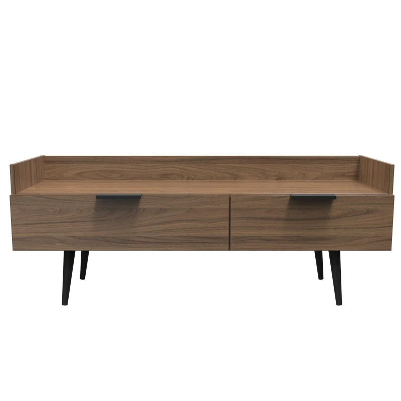 Image of Ready Assembled 2 U Fuji 2 Drawer TV Unit (Ready Assembled) in Walnut Walnut Unisex