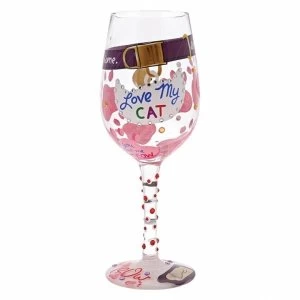 Image of Love my Cat Wine Glass
