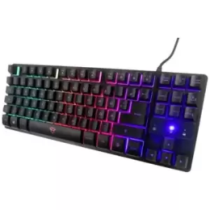 Image of Trust GXT833 THADO TKL USB, Corded Gaming keyboard Backlit, Multimedia buttons QWERTZ Black, RGB