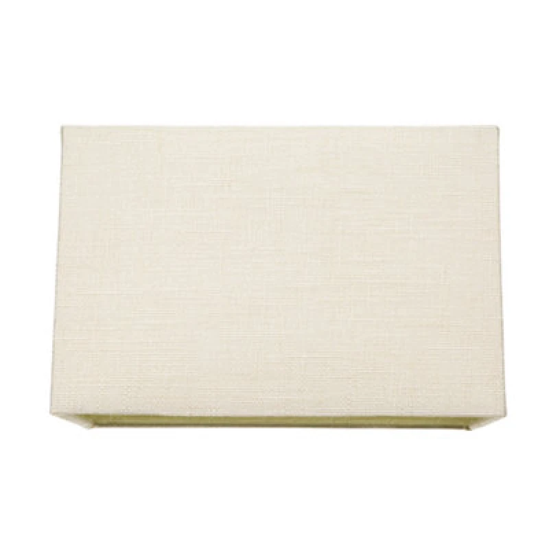 Image of Happy Homewares Contemporary And Sleek Cream Linen Fabric Rectangular Lamp Shade 60W Maximum