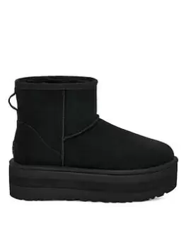 Image of UGG Classic Mini Platform Ankle Boots - Black, Size 7, Women