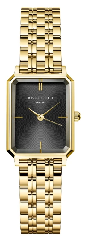 Image of Rosefield OBGSG-O61 Octagon XS (19.5mm) Black Dial / Gold- Watch
