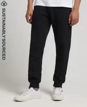 Image of Superdry Mens Organic Cotton Vintage Logo Embroidered Joggers Black - Size: Xxl