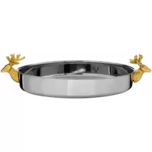 Image of Premier Housewares - Serving Platters Stainless Steel Tray Table Serving Trays With Handles Dinner Tray With Polished Finish Serving Dish 36 x 6 x 36