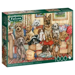 Image of Falcon Gathering On The Couch Jigsaw Puzzle - 1000 Pieces