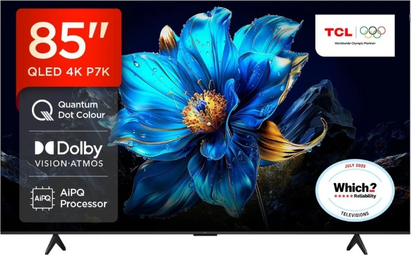Image of TCL 85P7K-UK 85 4K QLED Smart Google TV Dolby Vision Dolby Atmos Game Accelerator 85P7K-UK Metallic